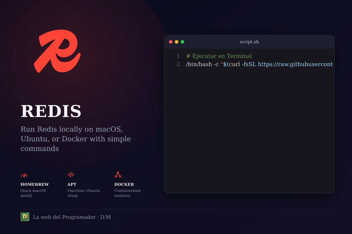 Guía completa para ejecutar Redis localmente: brew, apt y Docker Compose