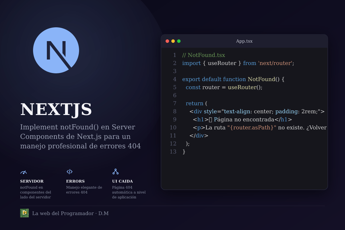 Manejo de Páginas No Encontradas en Next.js: Implementando notFound() desde Server Components