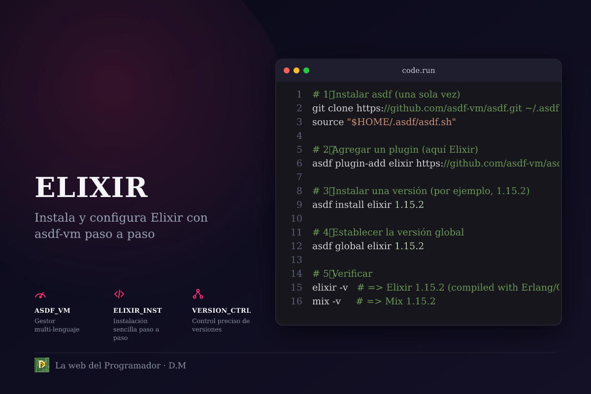 Configuración de Elixir con asdf-vm: Guía Completa paso a paso
