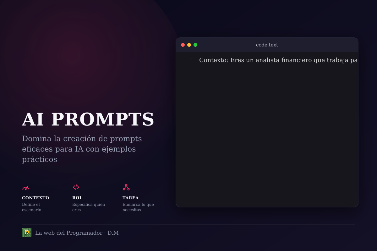 Domina las partes de un prompt efectivo: contexto, rol, tarea, formato, ejemplos y restricciones