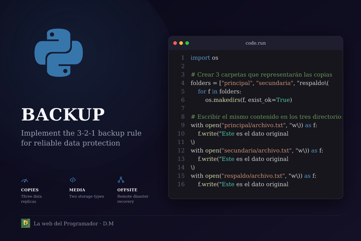 Regla 3-2-1 de copias de seguridad: cómo proteger tus datos en software y bases de datos