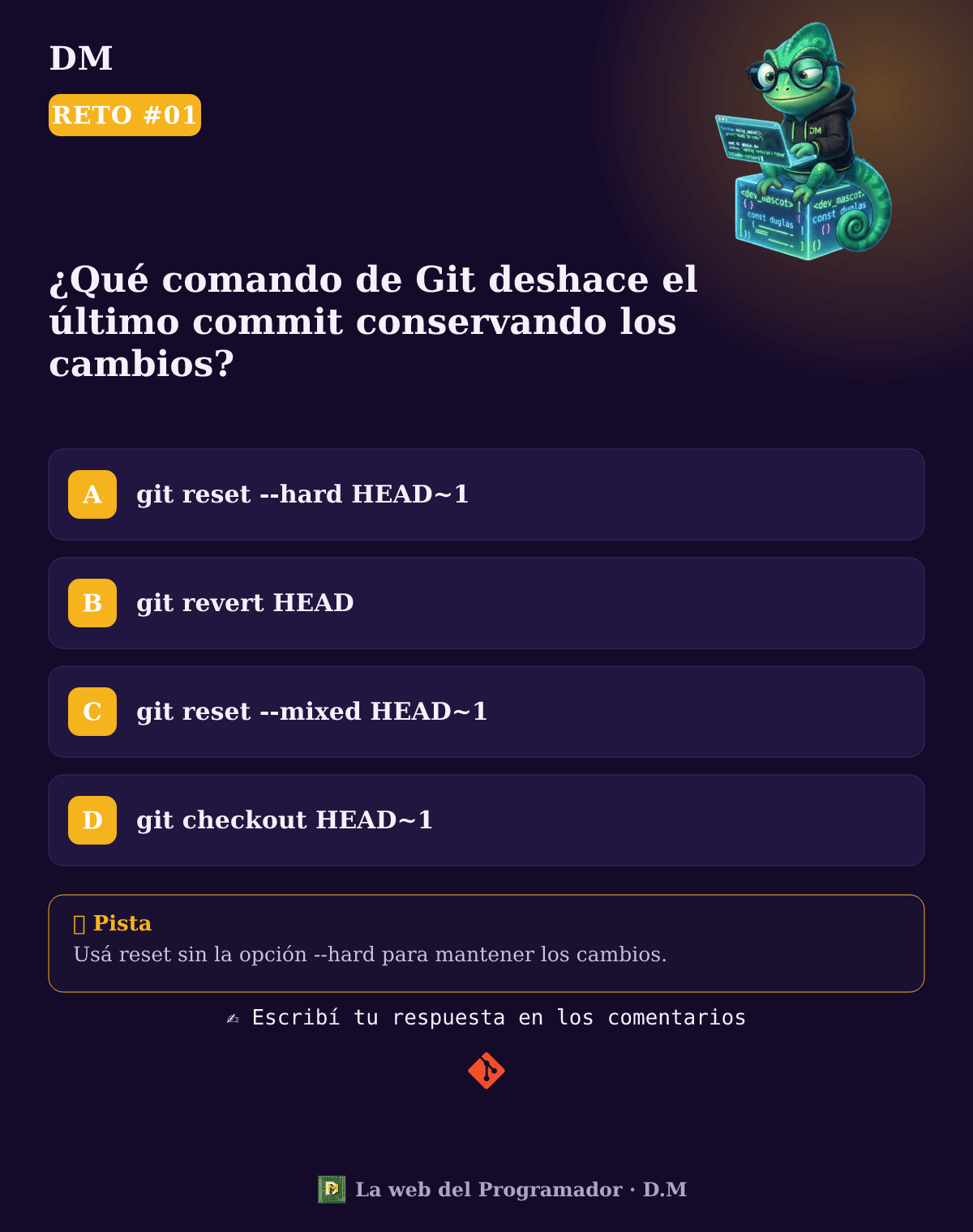 Reto: deshacer último commit en Git