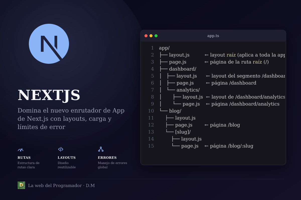 Entendiendo la estructura del App Router de Next.js: app/, layouts, pages, loading y error