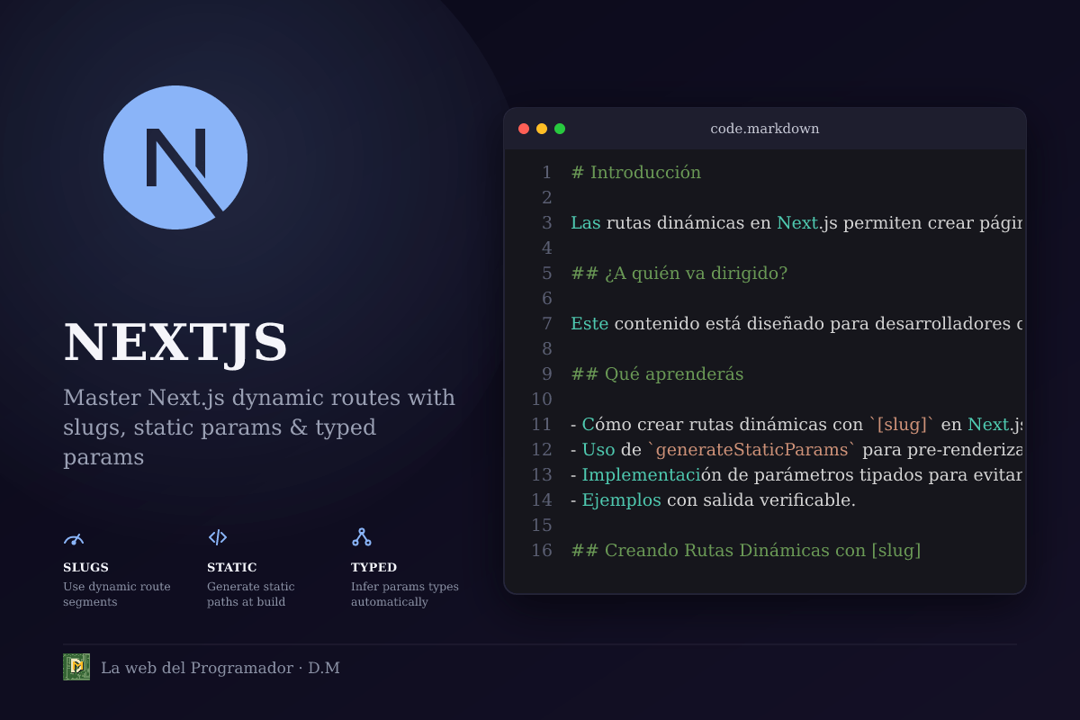 Rutas Dinámicas en Next.js: Usando [slug], generateStaticParams y Params Tipados