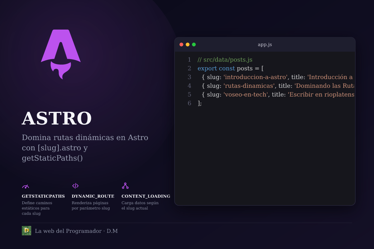 Rutas dinámicas en Astro: Dominá [slug].astro y getStaticPaths() como un pro